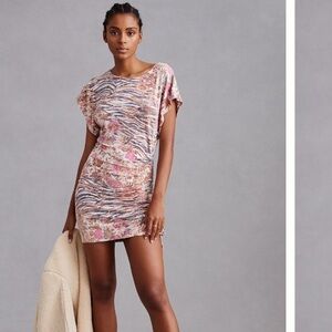 Anthropologie Daily Practice short ruched dress